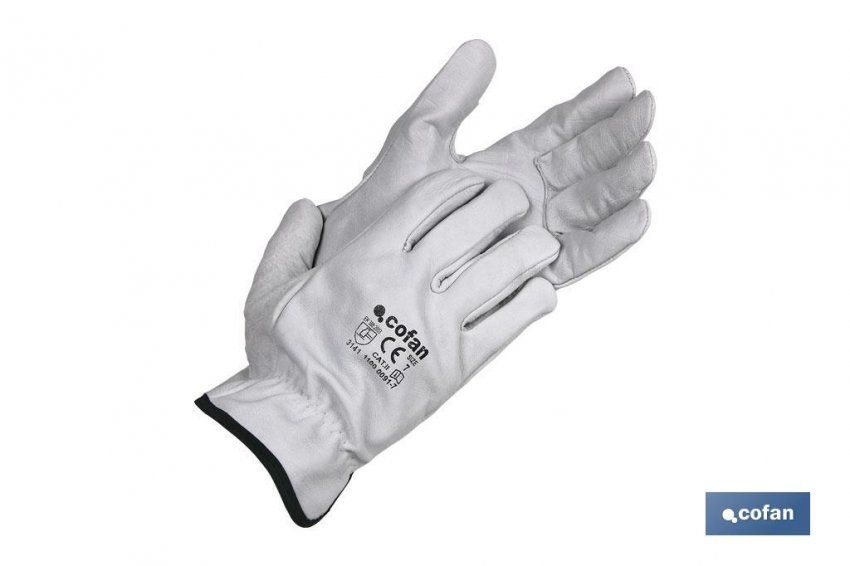 guantes piel de vacuno gris standard quality